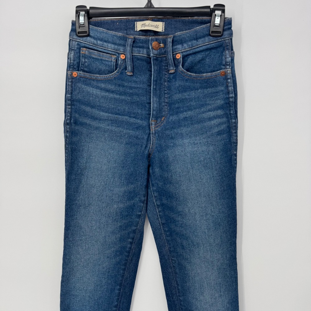 Madewell 10" High-Rise Skinny Jeans Women's Size 25 Dark Wash Denim - Picture 3 of 8